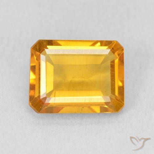 1.40ct Natürlicher Mittel Orange-Gold Citrin, Smaragdschliff, VS