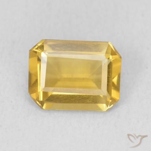1.12ct Natürlicher gold-orange Citrin, Smaragdschliff, VS