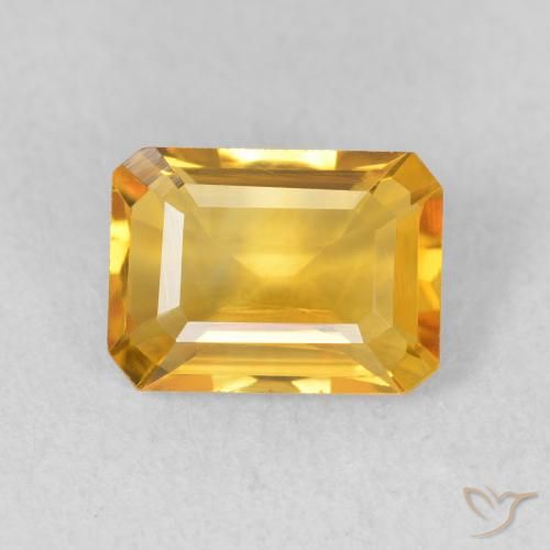 1.35ct Natürlicher gold-orange Citrin, Smaragdschliff, VVS