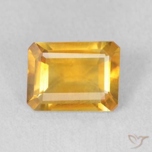 1.22ct Natürlicher gold-orange Citrin, Smaragdschliff, VS