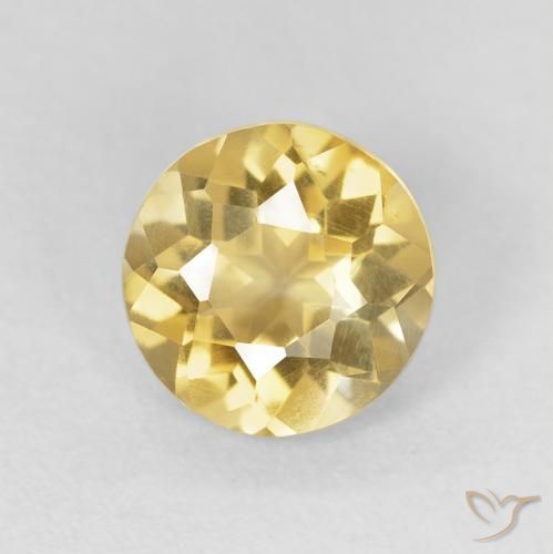 1.47ct Natürlicher hellgelb Citrin, Runden, VS