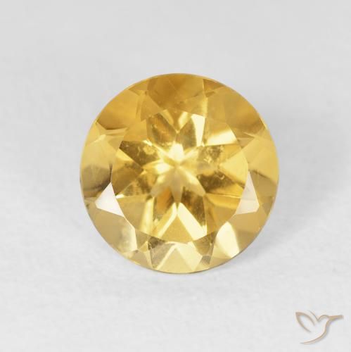 1.76ct Natürlicher Mittleres Gold Citrin, Runden, VVS-VS