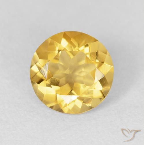 1.66ct Natürlicher Mittleres Gold Citrin, Runden, VVS