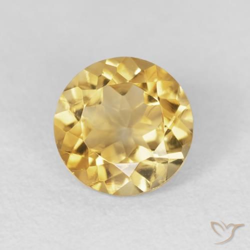 1.65ct Natürlicher Mittleres Gold Citrin, Runden, VVS
