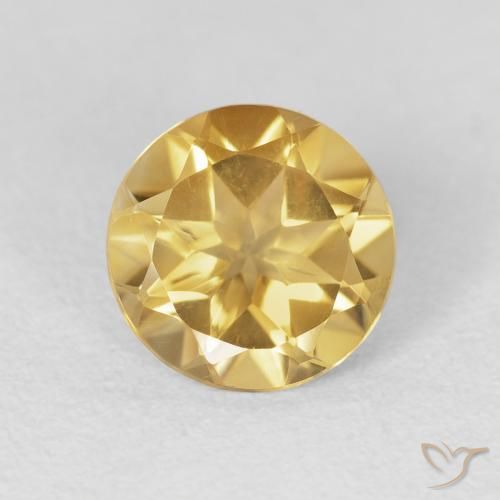 1.60ct Natürlicher Golden Citrin, Runden, VVS