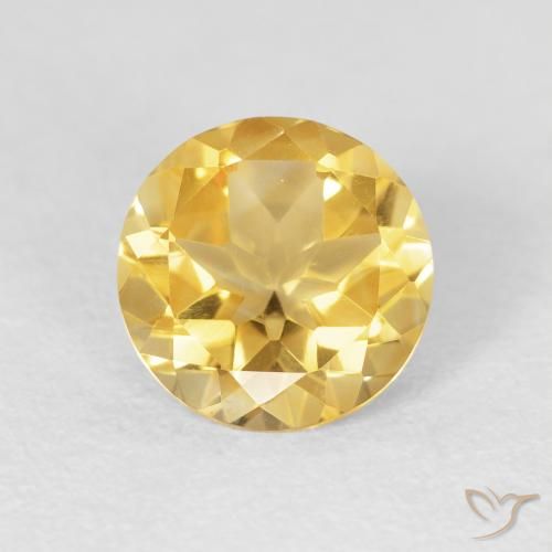 1.60ct Natürlicher gold-orange Citrin, Runden, VVS
