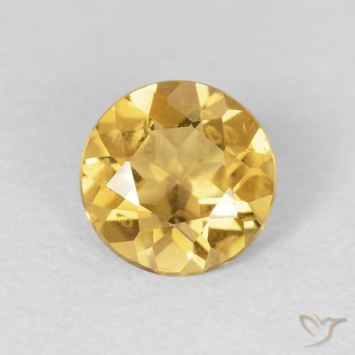0.96ct Natürlicher Helles Gold Citrin, Runden, VVS
