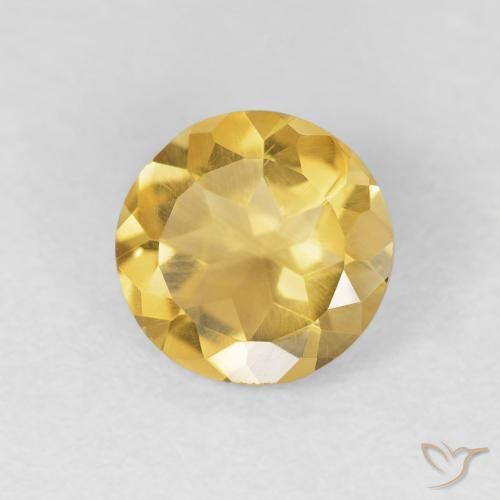 0.95ct Natürlicher Mittleres Gold Citrin, Runden, VVS-VS