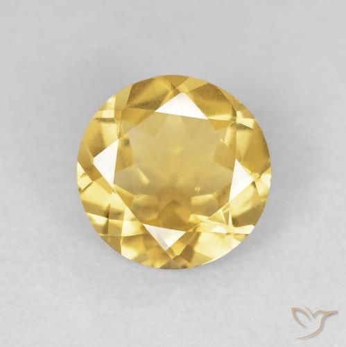 1.52ct Natürlicher Mittleres Gold Citrin, Runden, VVS-VS