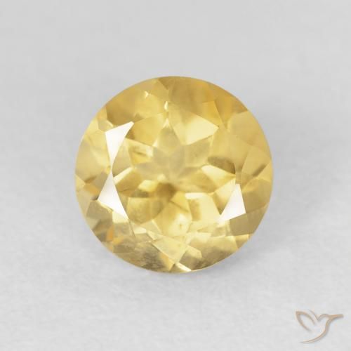 1.34ct Natürlicher Mittelgelb Citrin, Runden, VVS-VS
