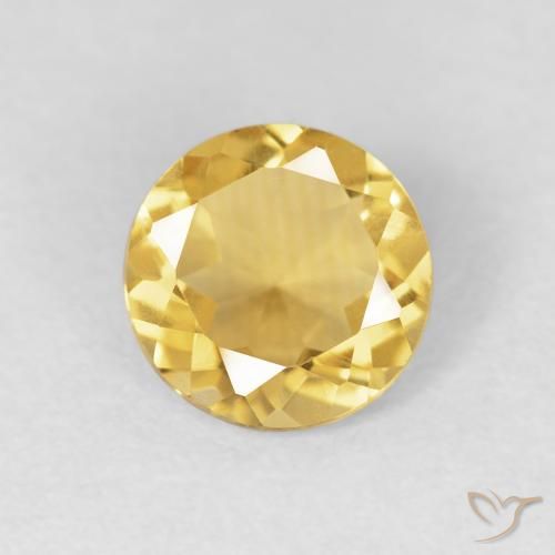 1.02ct Natürlicher Mittelgold Citrin, Runden, VVS-VS