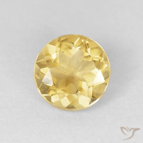1.67ct Natürlicher Helles Gold-Gelb Citrin, Runden, VVS-VS