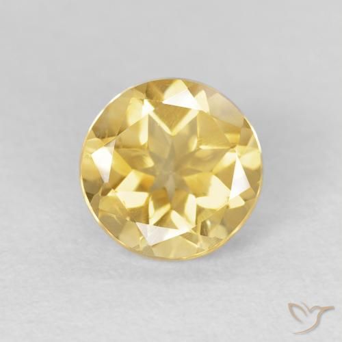 1.59ct Natürlicher Helles Gold-Gelb Citrin, Runden, VVS-VS