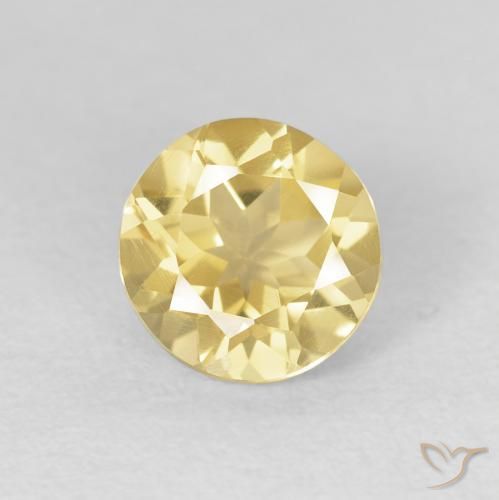 1.70ct Natürlicher hellgelb Citrin, Runden, VVS-VS