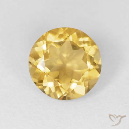 1.70ct Natürlicher Mittelgold Citrin, Runden, VVS