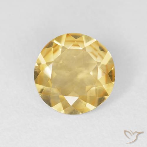 1.30ct Natürlicher Mittleres Gold Citrin, Runden, VVS