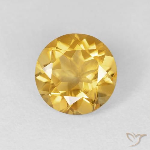 1.61ct Natürlicher Mittleres Gold Citrin, Runden, VVS