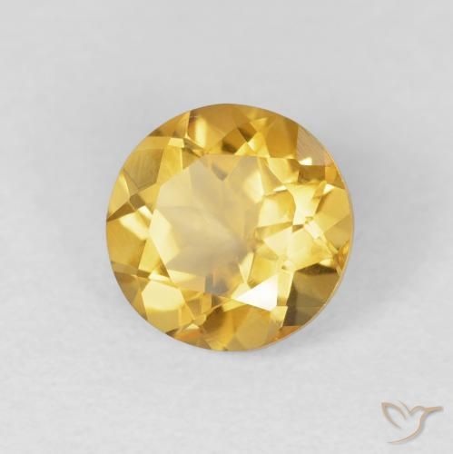 9,17 ctw natürlicher Mittleres Gold Citrin, Runden, VVS