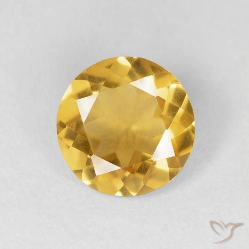 1.62ct Natürlicher Golden Citrin, Runden, VVS