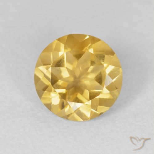 1.63ct Natürlicher Mittleres Gold Citrin, Runden, VVS