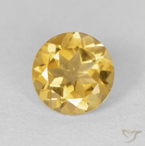 1.96ct Natürlicher Golden Citrin, Runden, VVS-VS