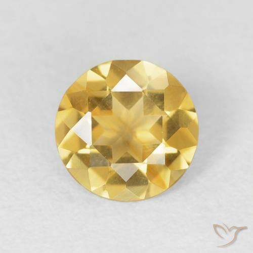0.95ct Natürlicher Mittleres Gold Citrin, Runden, VVS