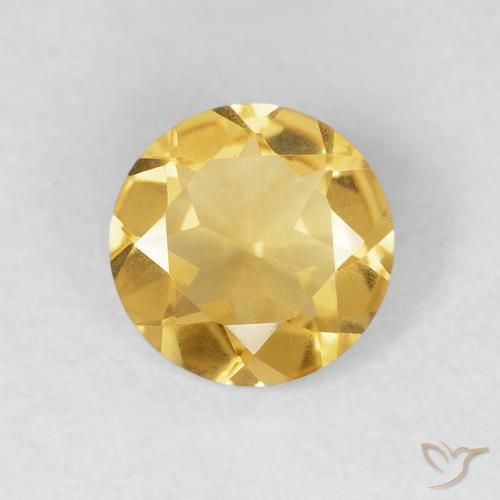 0.94ct Natürlicher Mittleres Gold Citrin, Runden, VVS