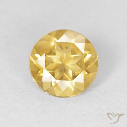 0.95ct Natürlicher Mittleres Gold Citrin, Runden, VVS