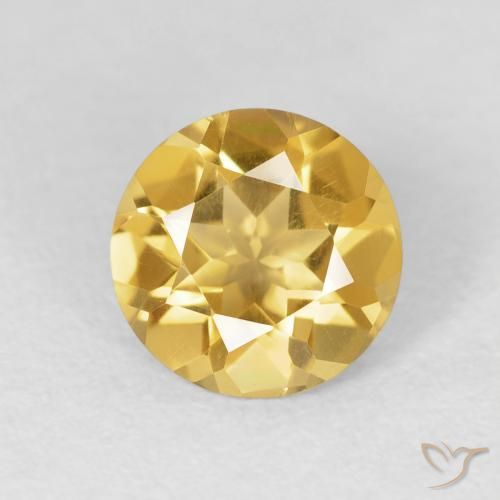1.52ct Natürlicher Mittleres Gold Citrin, Runden, VVS
