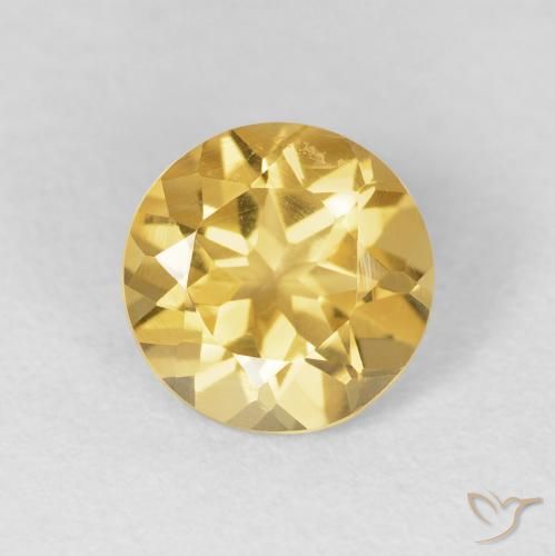 1.69ct Natürlicher Mittleres Gold Citrin, Runden, VVS-VS