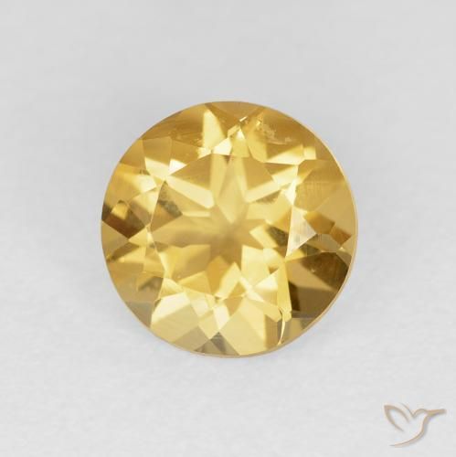 9,17 ctw natürlicher Mittleres Gold Citrin, Runden, VVS-VS