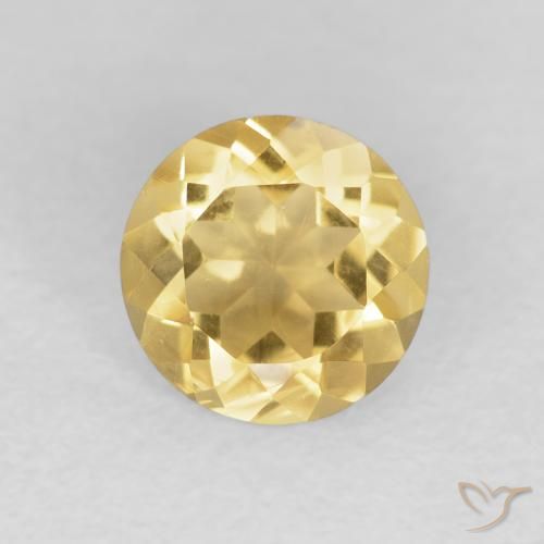 1.12ct Natürlicher Mittleres Gold Citrin, Runden, VVS-VS