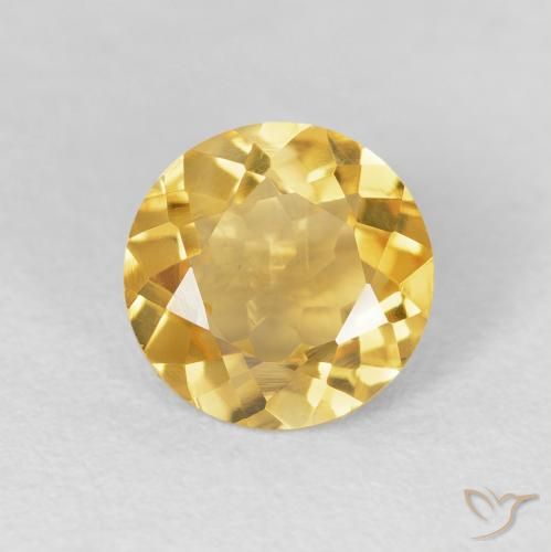 1.63ct Natürlicher gold-orange Citrin, Runden, VVS