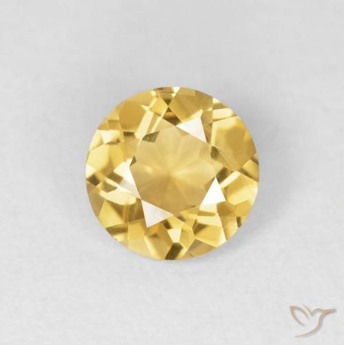 1.08ct Natürlicher Mittleres Gold Citrin, Runden, VVS