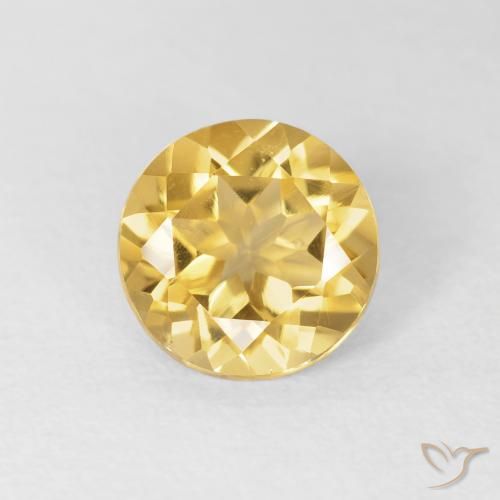 1.58ct Natürlicher Golden Citrin, Runden, VVS