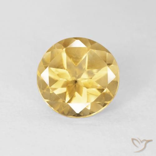 1.62ct Natürlicher Mittleres Gold Citrin, Runden, VVS