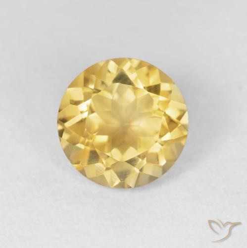 1.67ct Natürlicher hellgelb Citrin, Runden, VVS