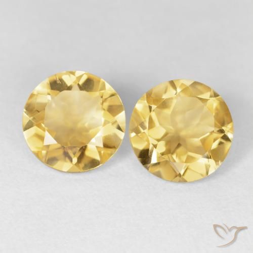2.96ctw Natürlicher Mittelgold Citrin, Runden, VVS