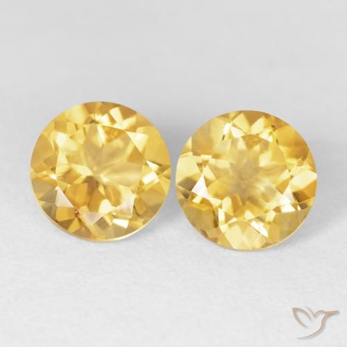 3.70ctw Natürlicher Mittleres Gold Citrin, Runden, VVS