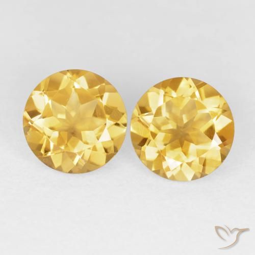 3.69ctw Natürlicher Helles Gold Citrin, Runden, VVS