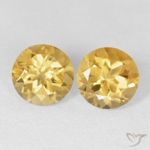 2.45ctw Natürlicher Golden Citrin, Runden, VVS