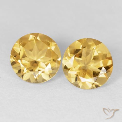 3.33ctw Natürlicher Mittleres Gold Citrin, Runden, VVS