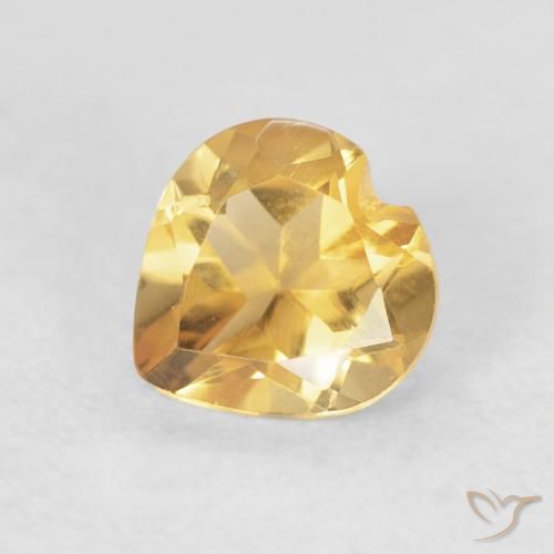 0.66ct Natürlicher Mittleres Gold Citrin, Herz, VVS