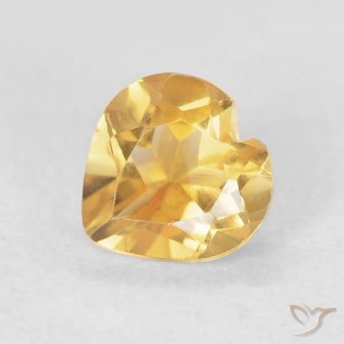 0.75ct Natürlicher Mittleres Gold Citrin, Herz, VVS
