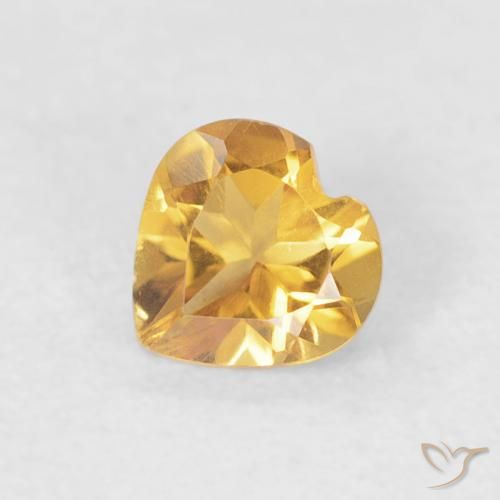 0.38ct Natürlicher Mittleres Gold Citrin, Herz, VVS
