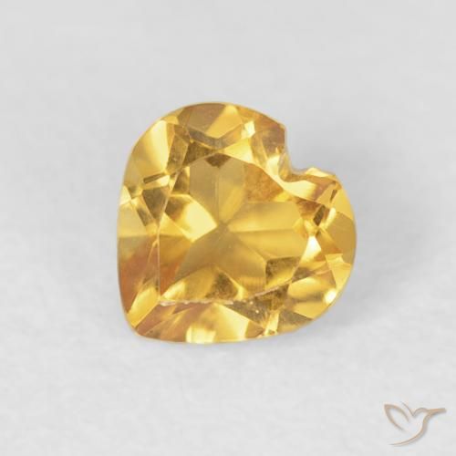 0.45ct Natürlicher Helles Gold Citrin, Herz, VVS