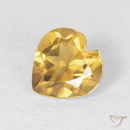 0.42ct Natürlicher Helles Gold Citrin, Herz, VVS