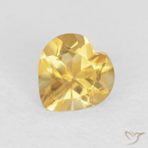 0.64ct Natürlicher Mittleres Gold Citrin, Herz, VVS