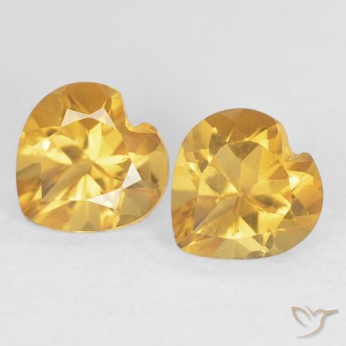 1.42ctw Natürlicher Tiefes Goldorange Citrin, Herz, VVS