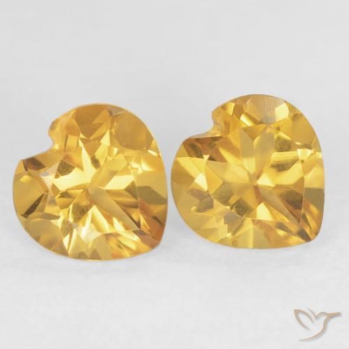 1.42 ct natürliche Tiefes Goldorange Citrin-Edelsteine, Herz, VVS